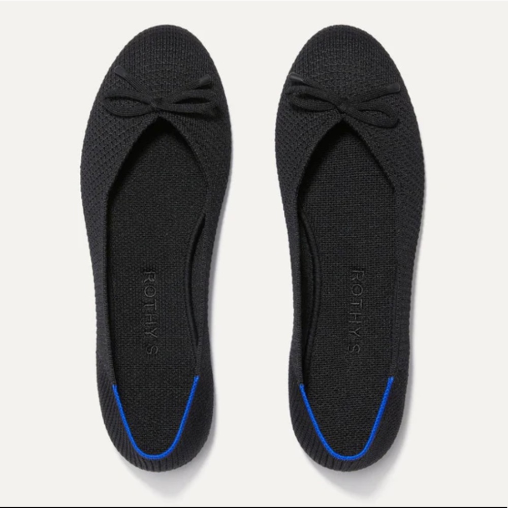NIB Rothy’s The Bow Flat in Black Size 8.5